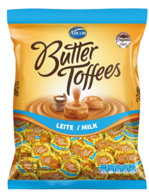 Imagem de BALA BUTTER TOFFES RECHEADA COM LEITE 500G - 01 UNIDADE